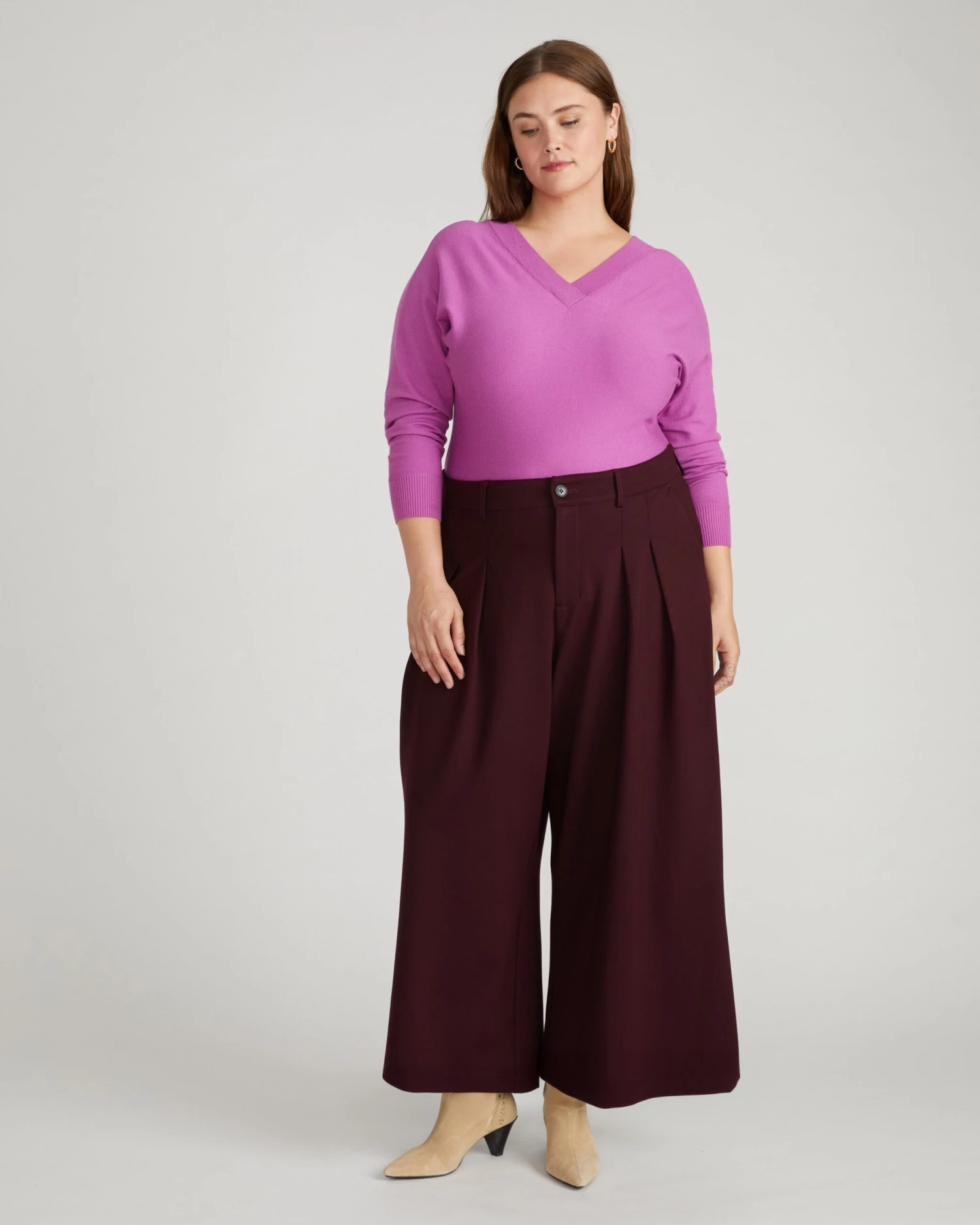 Palais Wide Leg Ponte Pants - Black Cherry 3 Palais Wide Leg Ponte Pants - Black Cherry