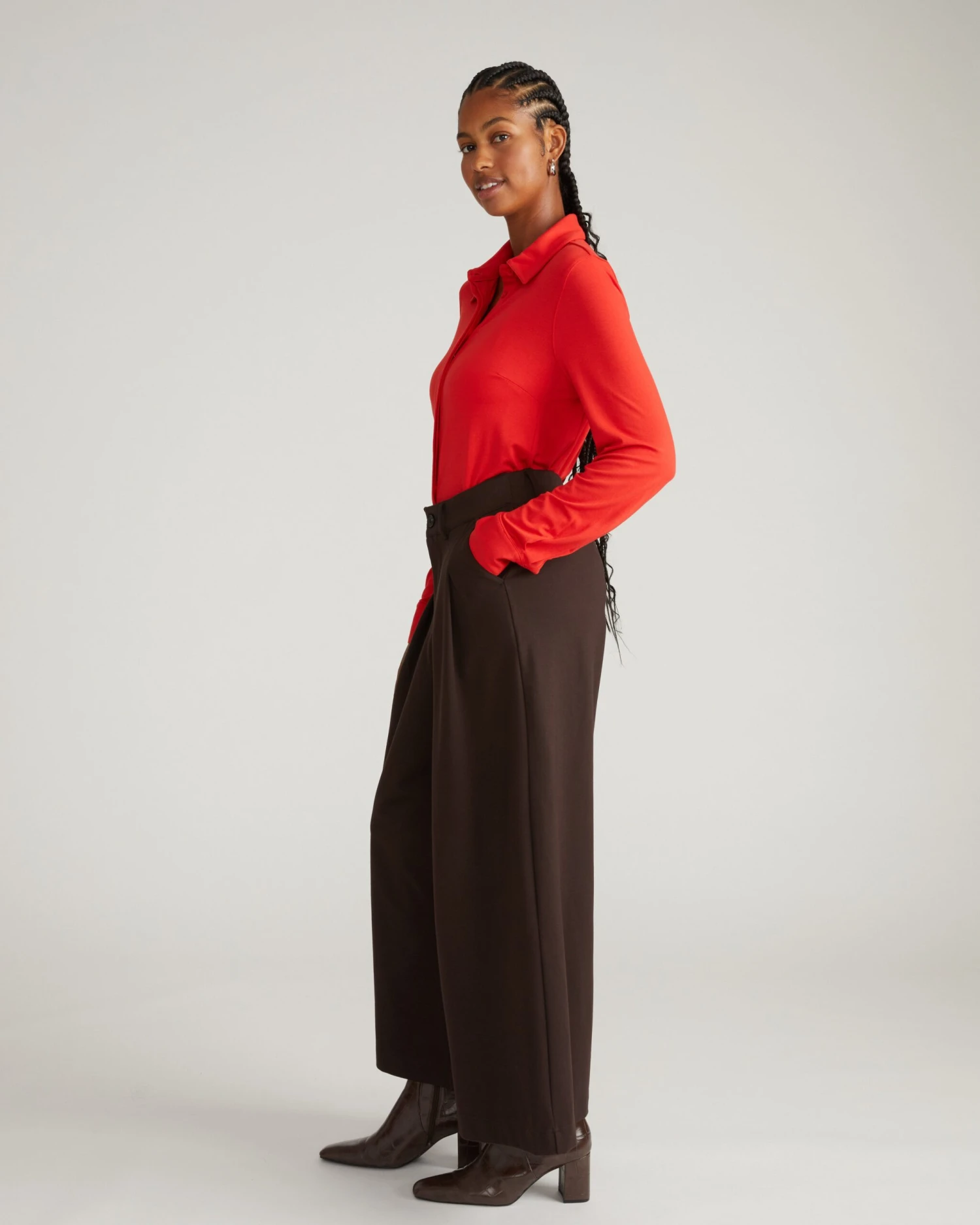 Palais Wide Leg Ponte Pants - Espresso - Image 5