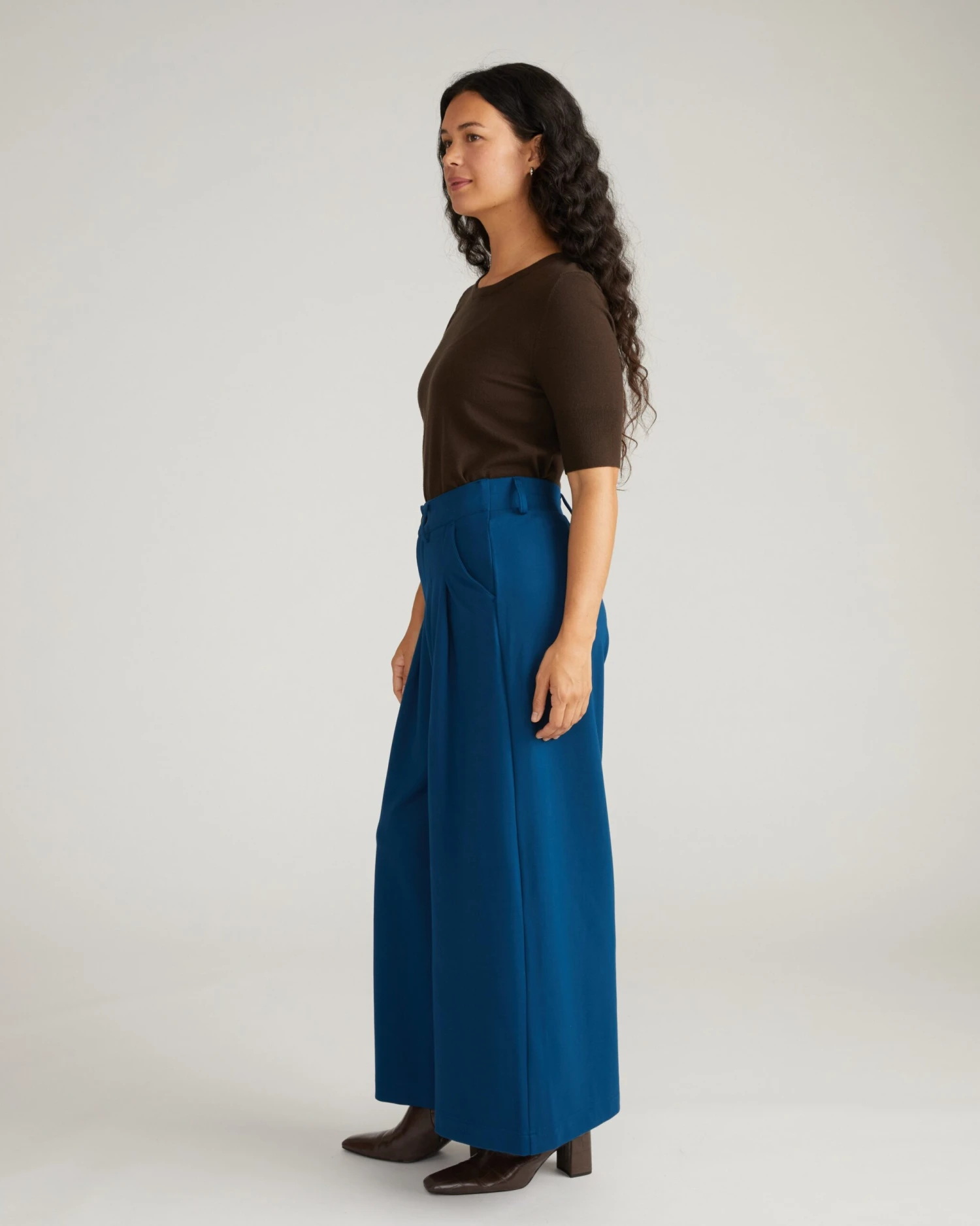 Palais Wide Leg Ponte Pants - Deep Teal - Image 2