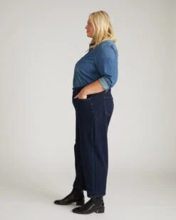 Dakota Dark Indigo Cropped Barrel Leg Jeans -UNIVERSAL STANDARD USPA2002 008 Cropped Dakota Jeans Dark Indigo 002 026