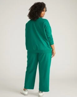 Soft French Terry Straight Leg Sweatpants with Drawstring Waist - Aventurine 9 Soft French Terry Straight Leg Sweatpants with Drawstring Waist - Aventurine -UNIVERSAL STANDARD USPA2026 948 Straight Leg French Terry Sweatpants Aventurine 003 0947