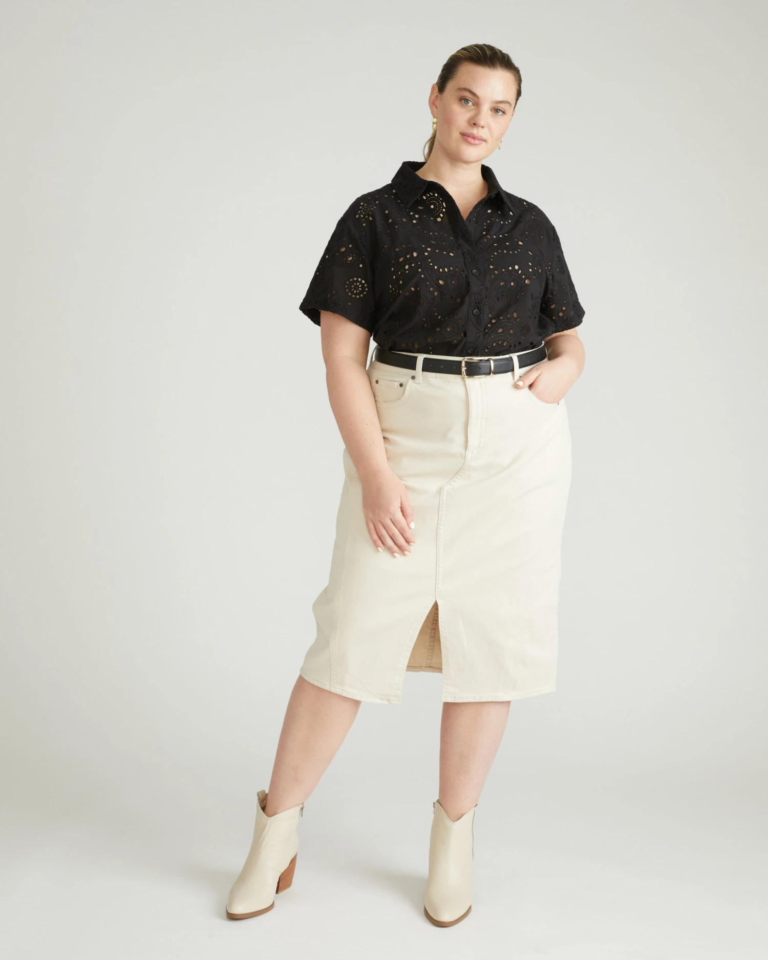 Dakota Denim Skirt - Ecru 3 Dakota Denim Skirt - Ecru