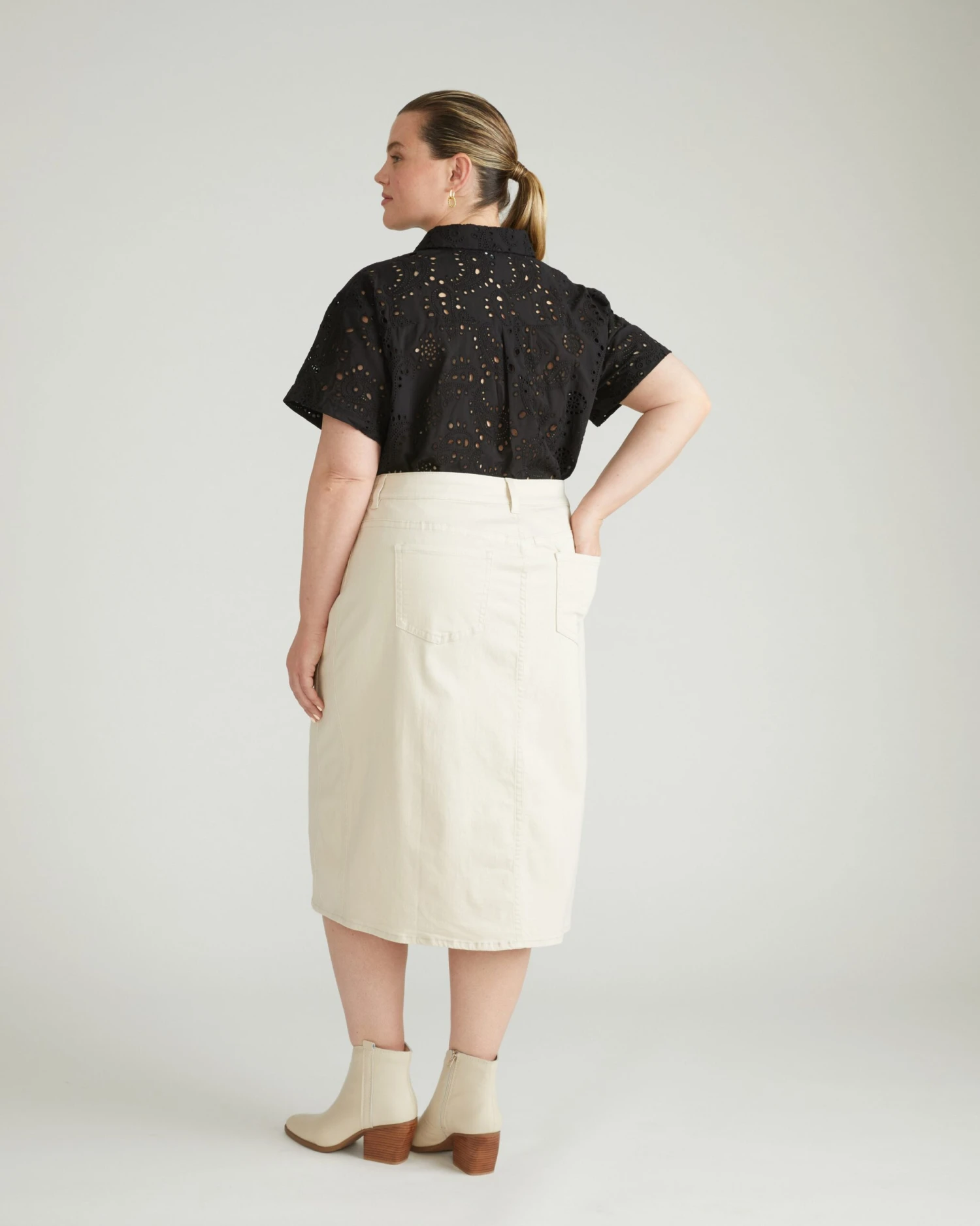 Dakota Denim Skirt - Ecru 5 Dakota Denim Skirt - Ecru - Image 3