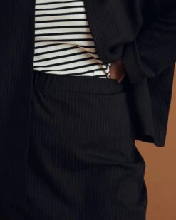 Danube Ponte Skirt - Slate Pinstripe -UNIVERSAL STANDARD USSK1498 201 002