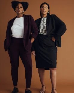 Danube Ponte Skirt - Slate Pinstripe -UNIVERSAL STANDARD USSK1498 201 MAIN