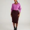 Anya Ponte Skirt - Black Cherry -UNIVERSAL STANDARD USSK2021 190 Anya Ponte Skirt Black Cherry 001 002