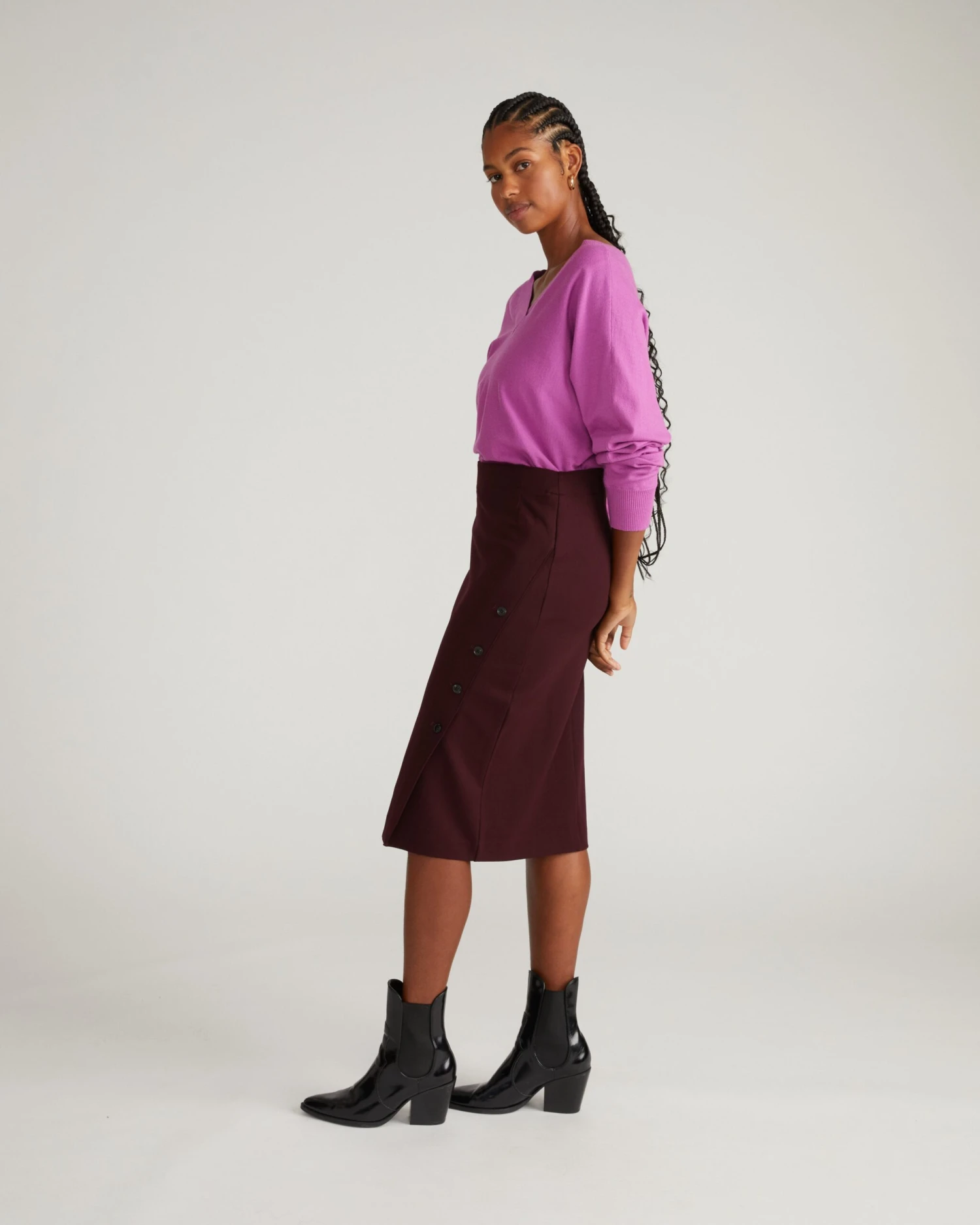 Anya Ponte Skirt - Black Cherry 5 Anya Ponte Skirt - Black Cherry - Image 3
