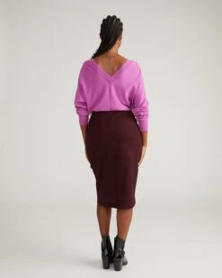 Anya Ponte Skirt - Black Cherry 9 Anya Ponte Skirt - Black Cherry -UNIVERSAL STANDARD USSK2021 190 Anya Ponte Skirt Black Cherry 003 511