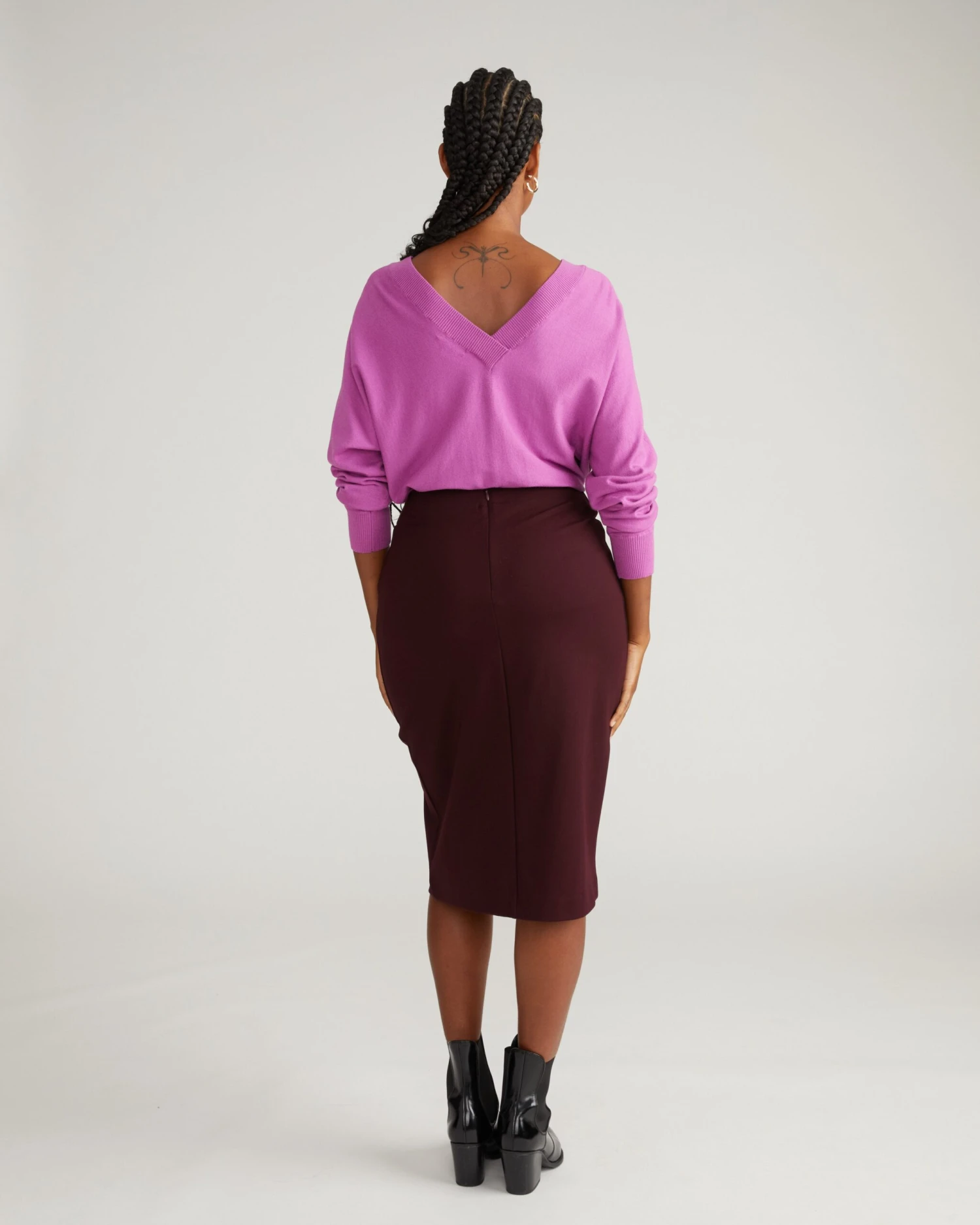 Anya Ponte Skirt - Black Cherry 6 Anya Ponte Skirt - Black Cherry - Image 4