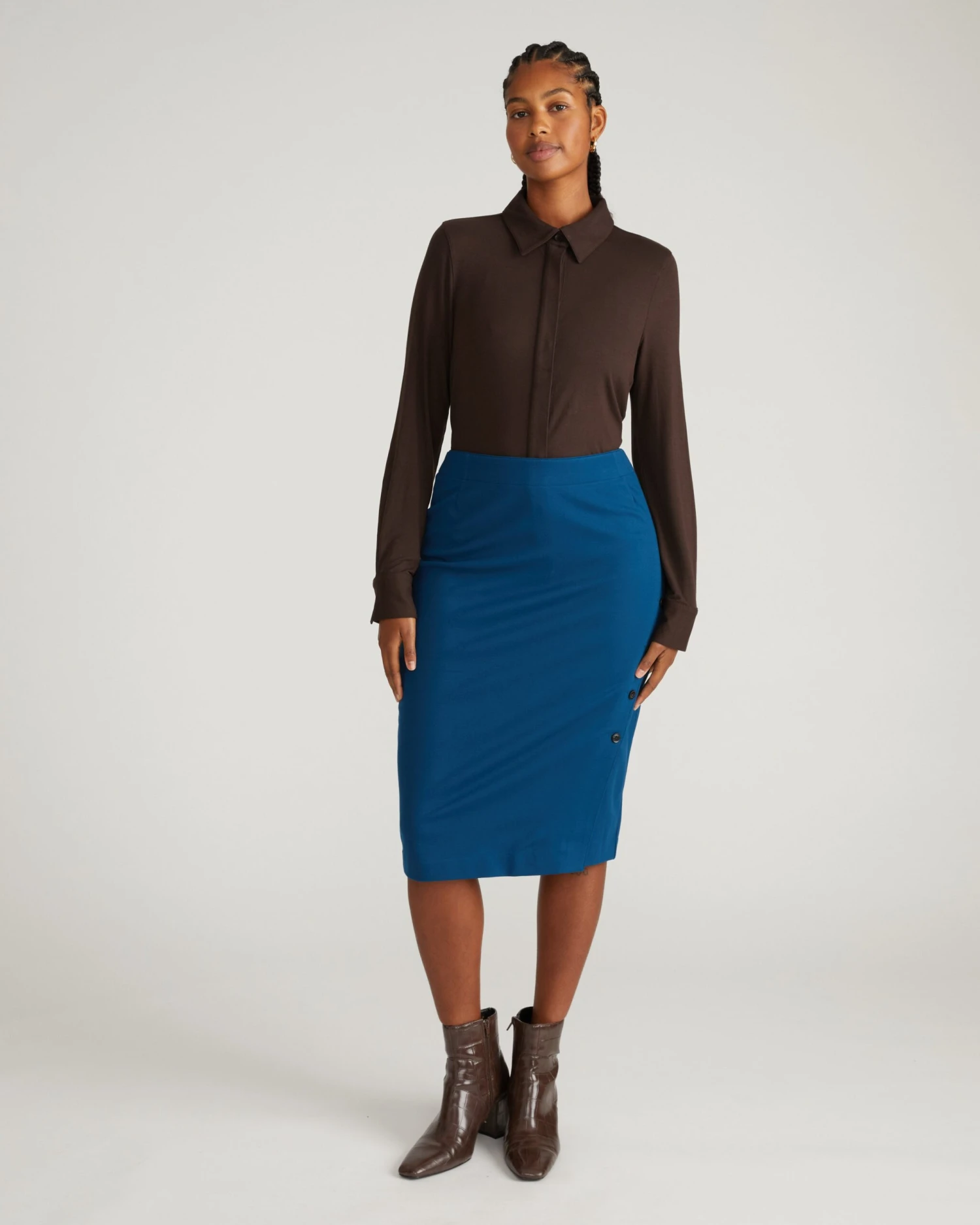 Anya Ponte Skirt - Deep Teal 3 Anya Ponte Skirt - Deep Teal