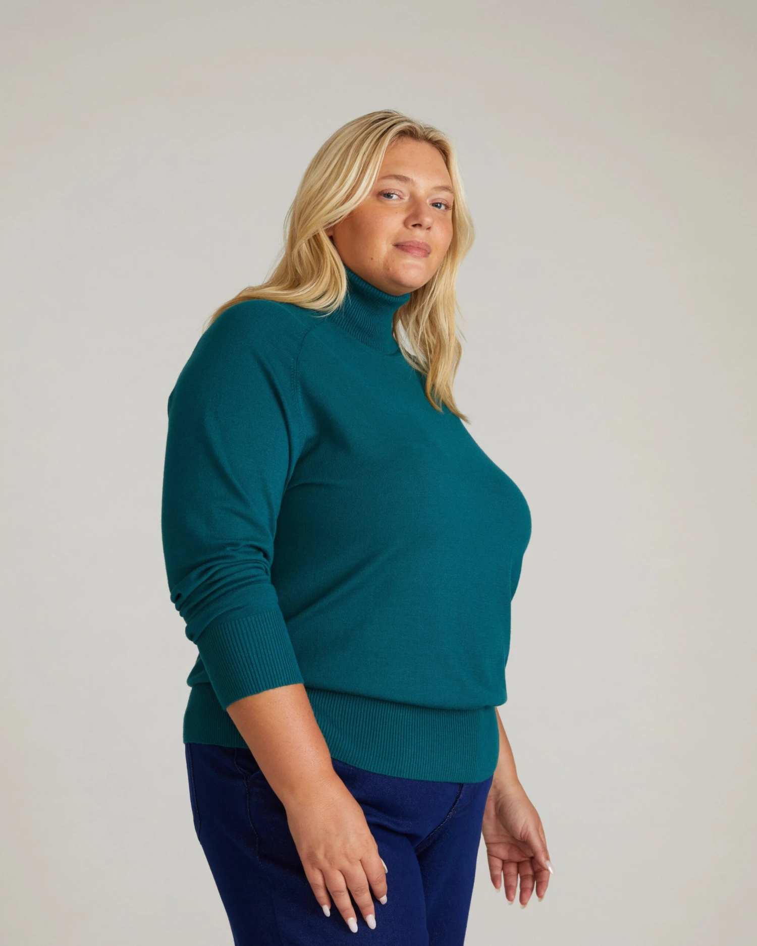 Renee Savvy Fine Knit Raglan Turtleneck in Botanic 4 Renee Savvy Fine Knit Raglan Turtleneck in Botanic - Image 2