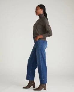 Renee Savvy Fine Knit Raglan Turtleneck - Graphite -UNIVERSAL STANDARD USSW0758C 733 Renee Raglan Turtleneck Sweater In Savvy Yarn Graphite 002 010