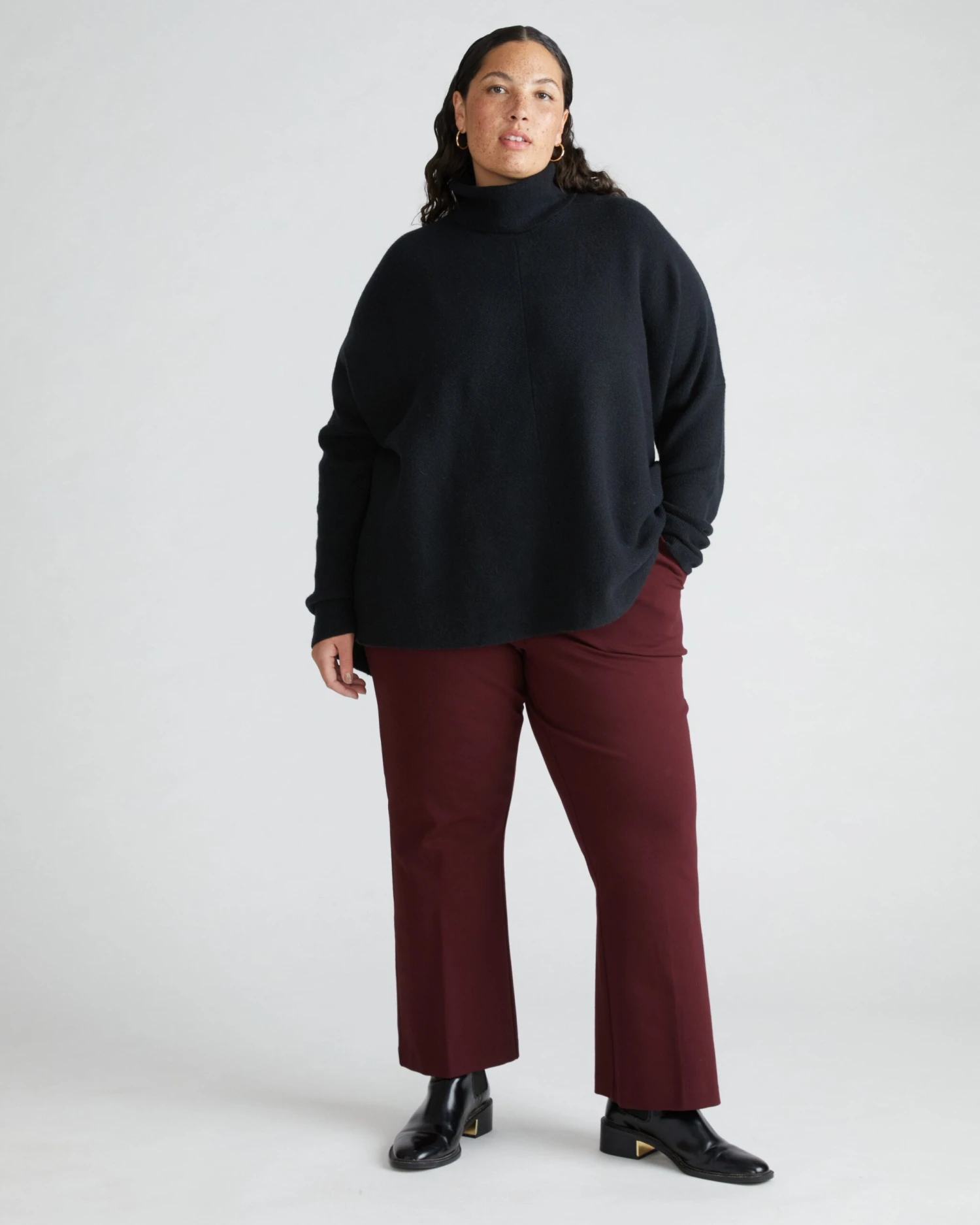 Prestige Ponte Flared Pants - Black Cherry 5 Prestige Ponte Flared Pants - Black Cherry - Image 3