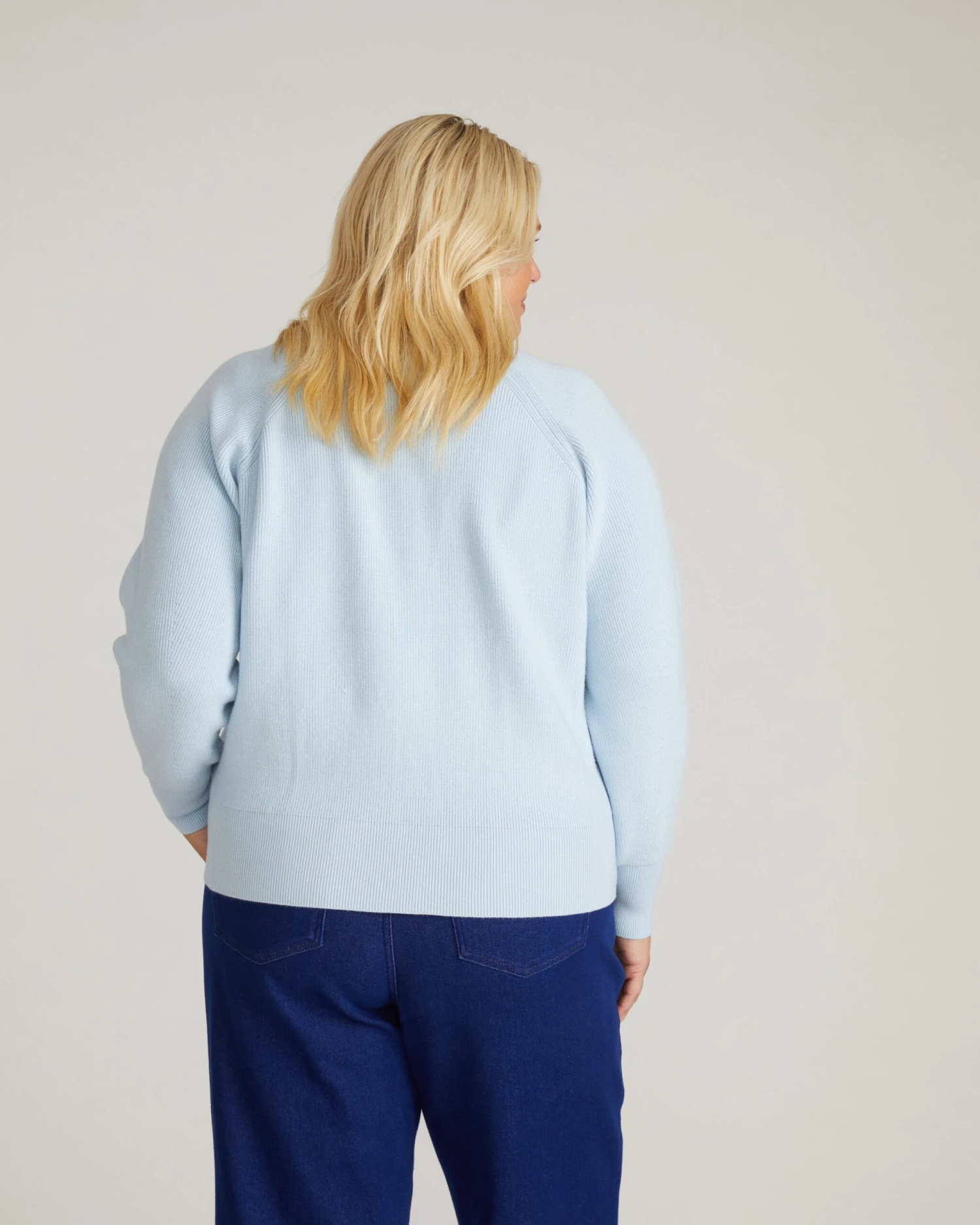 Better-Than-Wool Silver Blue Cardigan with Blouson Sleeves 7 Better-Than-Wool Silver Blue Cardigan with Blouson Sleeves - Image 5