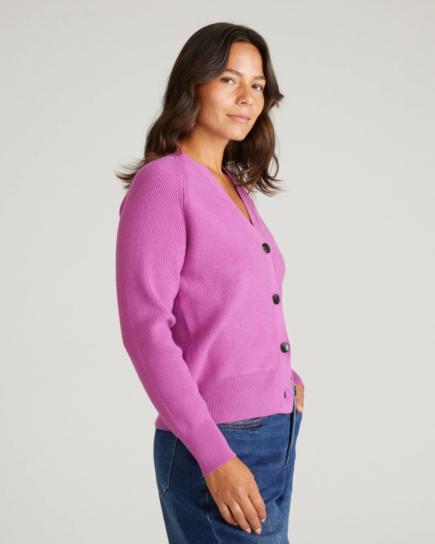 Ultra-Soft Purple Vision Cardigan - Machine Washable Wool Alternative 4 Ultra-Soft Purple Vision Cardigan - Machine Washable Wool Alternative - Image 2