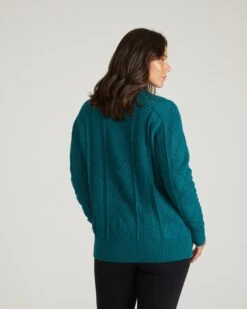 Soft Cable Knit Cardigan - Botanic Green Washable Sweater 9 Soft Cable Knit Cardigan - Botanic Green Washable Sweater -UNIVERSAL STANDARD USSW1254C 676 Cable Knit Cardigan Botanic 003 036