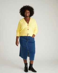 Soft Aran Cable Knit Cardigan - Luxe Cashmere Feel Sweater in Banana Pudding 13 Soft Aran Cable Knit Cardigan - Luxe Cashmere Feel Sweater in Banana Pudding -UNIVERSAL STANDARD USSW1254C 923 Cable Knit Cardigan Banana Pudding 001 241 7e7d2e10 8ff7 445a 978c 107d036883c1