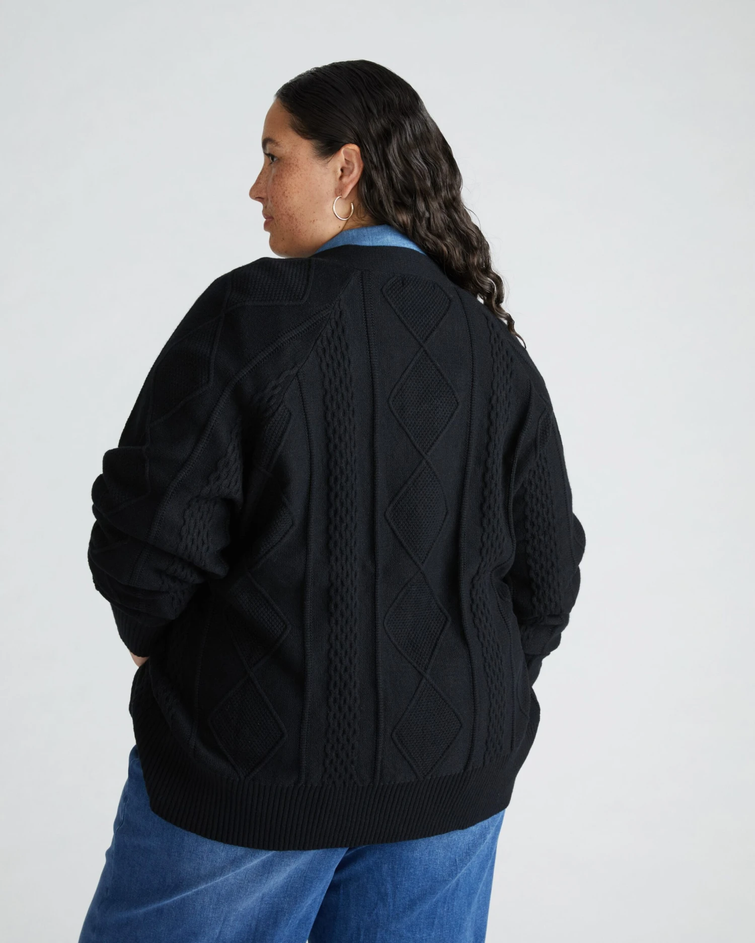 Ultra-Soft Black Cable Knit Cardigan - Cozy Aran Knit Sweater 4 Ultra-Soft Black Cable Knit Cardigan - Cozy Aran Knit Sweater - Image 2