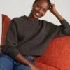 Ultra-Soft Graphite Dolman Sweater - Cashmere Feel & Pill-Resistant