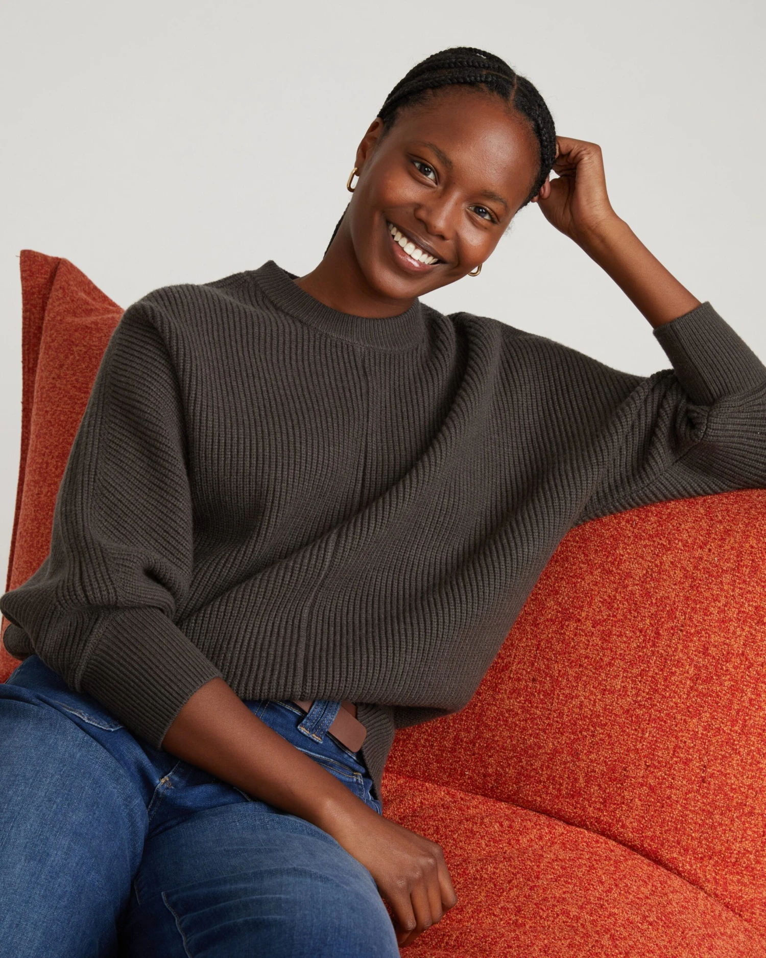 Ultra-Soft Graphite Dolman Sweater - Cashmere Feel & Pill-Resistant 3 Ultra-Soft Graphite Dolman Sweater - Cashmere Feel & Pill-Resistant