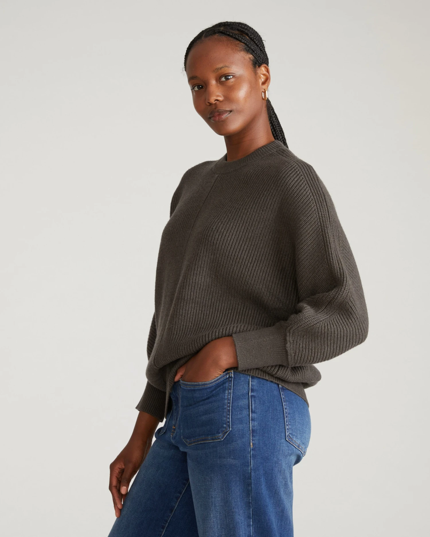 Ultra-Soft Graphite Dolman Sweater - Cashmere Feel & Pill-Resistant 5 Ultra-Soft Graphite Dolman Sweater - Cashmere Feel & Pill-Resistant - Image 3