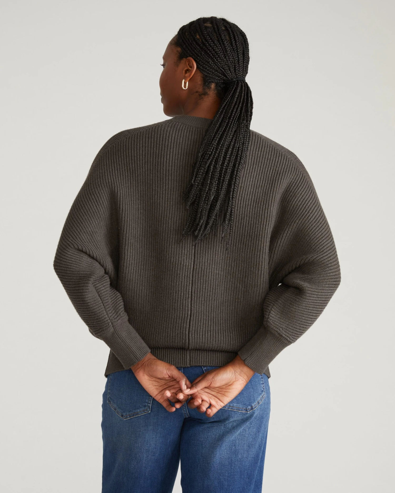 Ultra-Soft Graphite Dolman Sweater - Cashmere Feel & Pill-Resistant 6 Ultra-Soft Graphite Dolman Sweater - Cashmere Feel & Pill-Resistant - Image 4