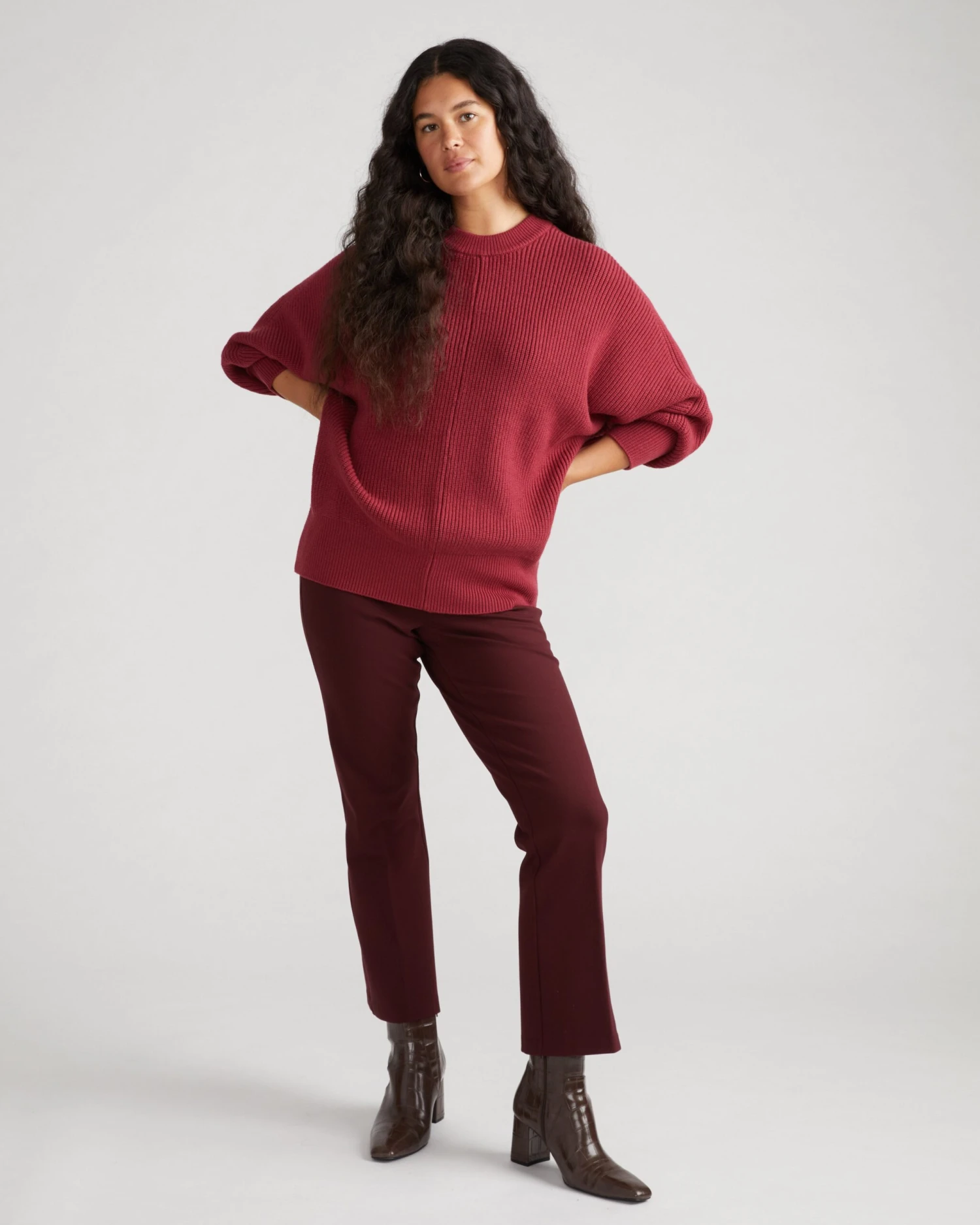 Prestige Ponte Flared Pants - Black Cherry 3 Prestige Ponte Flared Pants - Black Cherry