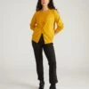 Savvy Fine Knit Cardigan - Mustard Yellow Layering Sweater