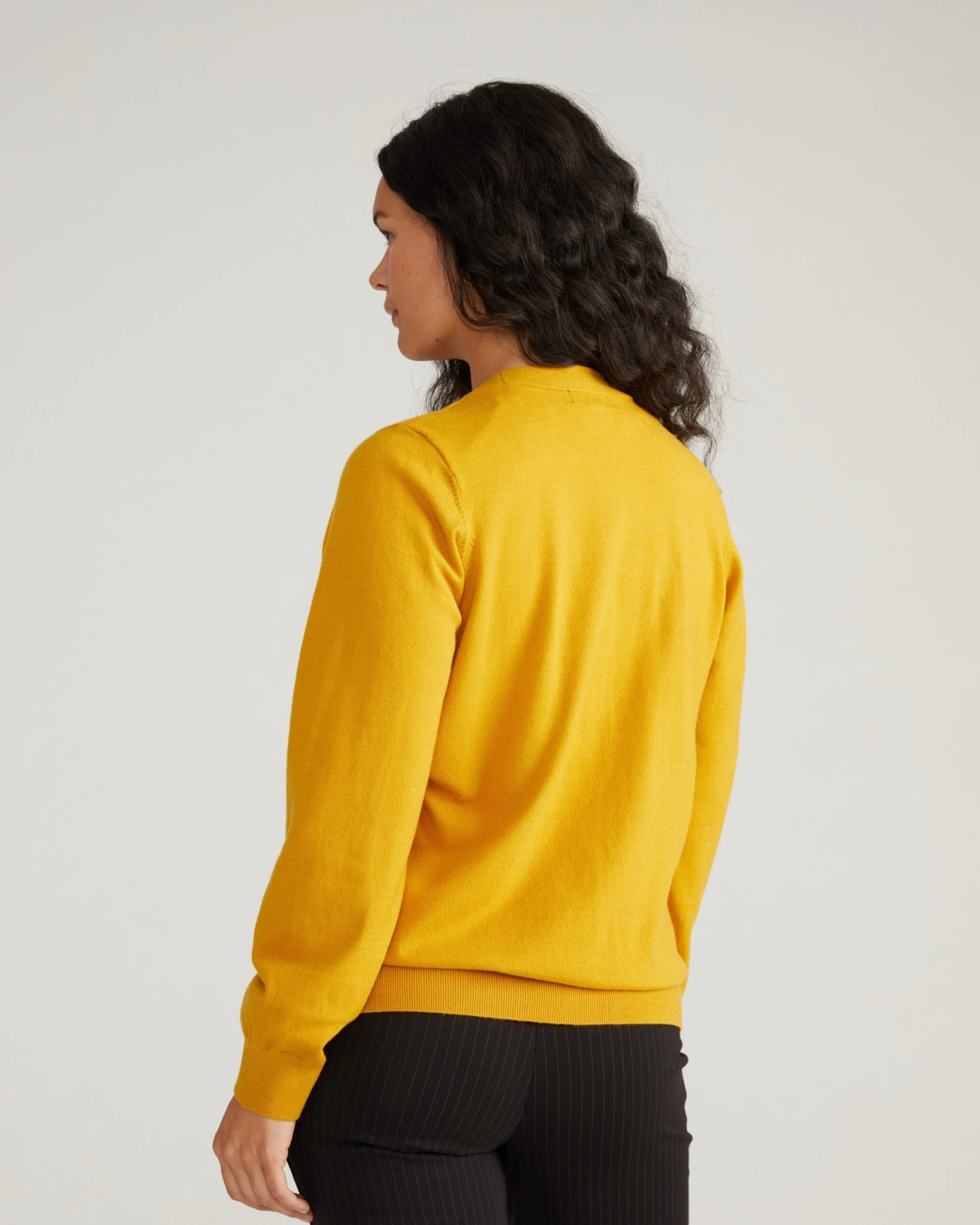 Savvy Fine Knit Cardigan - Mustard Yellow Layering Sweater 5 Savvy Fine Knit Cardigan - Mustard Yellow Layering Sweater - Image 3