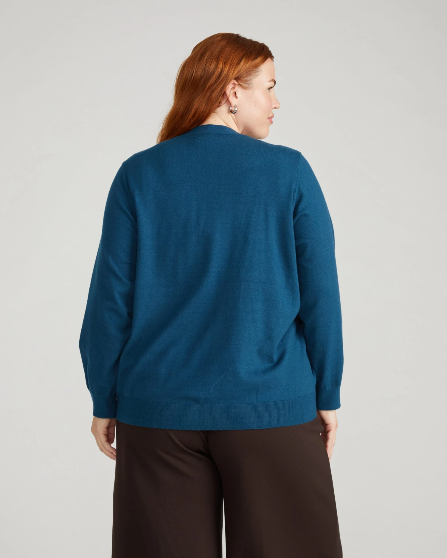 Deep Teal Fine Knit Cardigan - Savvy Elegant Layering Sweater 7 Deep Teal Fine Knit Cardigan - Savvy Elegant Layering Sweater - Image 5
