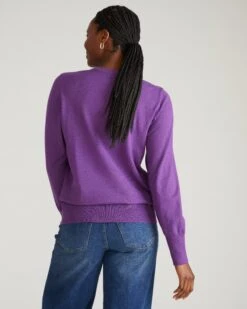 Savvy Fine Knit V-Neck Sweater - Grape 12 Savvy Fine Knit V-Neck Sweater - Grape -UNIVERSAL STANDARD USSW1757 729 Savvy Fine Knit V Sweater Grape 003 101