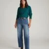 Savvy Fine Knit V-Neck Sweater - Botanic -UNIVERSAL STANDARD USSW1757 938 Savvy Fine Knit V Sweater Green Tourmaline 001 036 867f19d1 8627 4e42 bacf cc138df00517