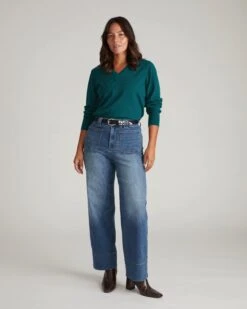 Savvy Fine Knit V-Neck Sweater - Botanic