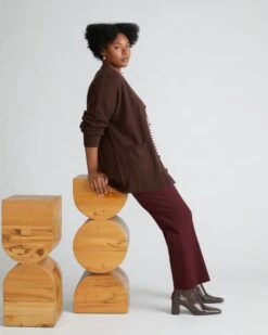 Prestige Ponte Flared Pants - Black Cherry 13 Prestige Ponte Flared Pants - Black Cherry -UNIVERSAL STANDARD USSW1758B 827Fuzzy CardiganHeather Brown 001 614 f4192c32 f8ef 457e 9d16 3fa3ee4d23d3