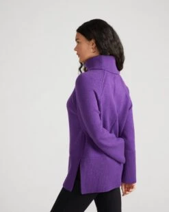 Oversize Cashmere-Soft Turtleneck Sweater in Grape Purple -UNIVERSAL STANDARD USSW1761 729 Yolanda Sweater Plum Caspia 003 028