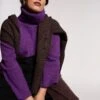 Oversize Cashmere-Soft Turtleneck Sweater in Grape Purple -UNIVERSAL STANDARD USSW1761 729 Yolanda Sweater Plum Caspia MAIN