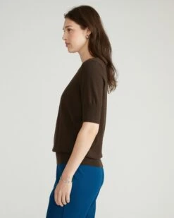 Savvy Espresso Fine Knit Sweater: The Ultimate Versatile Layering Top 14 Savvy Espresso Fine Knit Sweater: The Ultimate Versatile Layering Top -UNIVERSAL STANDARD USSW1763 808 Savvy Fine Knit Sweater Top Chocolate 002 267