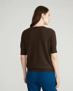 Savvy Espresso Fine Knit Sweater: The Ultimate Versatile Layering Top 15 Savvy Espresso Fine Knit Sweater: The Ultimate Versatile Layering Top -UNIVERSAL STANDARD USSW1763 808 Savvy Fine Knit Sweater Top Chocolate 003 275