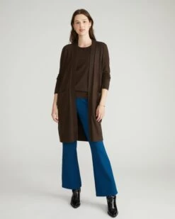 Savvy Double Knit Sweater Cardigan - Espresso -UNIVERSAL STANDARD USSW1773 808 Savvy Double Knit Sweater Cardigan Chocolate 001 241