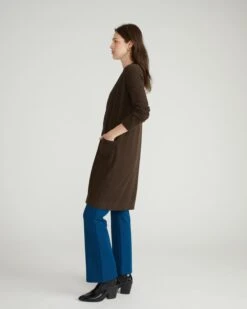 Savvy Double Knit Sweater Cardigan - Espresso -UNIVERSAL STANDARD USSW1773 808 Savvy Double Knit Sweater Cardigan Chocolate 002 245