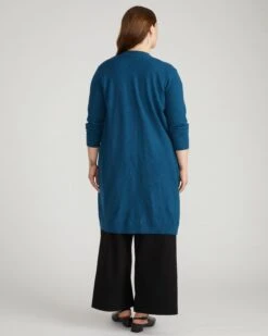 Savvy Double Knit Sweater Cardigan - Deep Teal -UNIVERSAL STANDARD USSW1773 926 Savvy Double Knit Sweater Cardigan Deep Teal 003 247 0594ae9e f0a6 4bda baca 8e0b430500fa