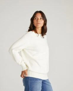 Cream Cold Shoulder Knit Sweater - Elegant Open Shoulder Pullover 10 Cream Cold Shoulder Knit Sweater - Elegant Open Shoulder Pullover -UNIVERSAL STANDARD USSW2005 452 Better Than Wool Noomi Oversized Sweater Cream 002 032