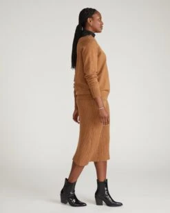 Risa Classic Camel Sweater Skirt - Elegant Knit Midi 12 Risa Classic Camel Sweater Skirt - Elegant Knit Midi -UNIVERSAL STANDARD USSW2007 211 Better Than Wool Risa Sweater Skirt Camel 002 004