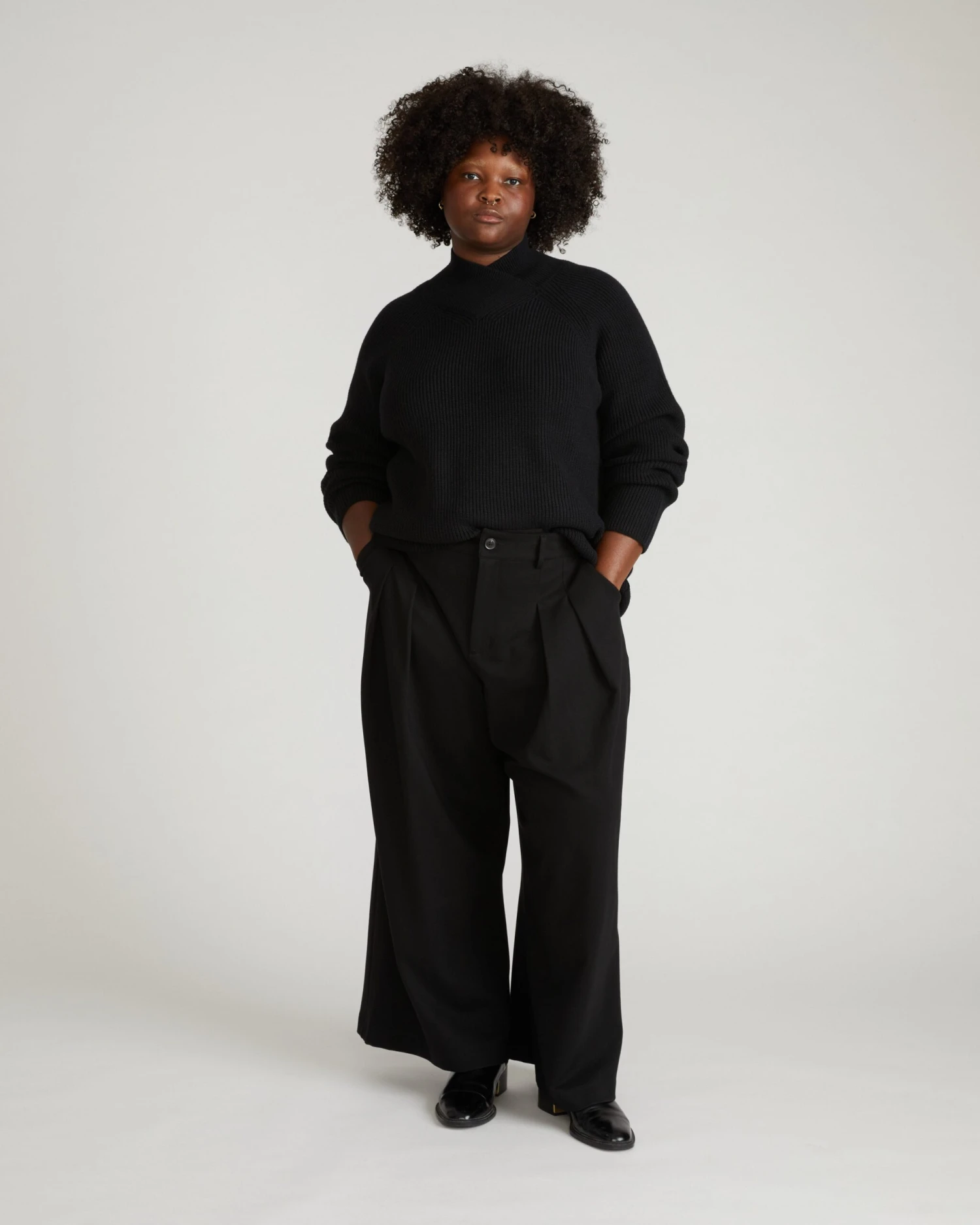 Arly Wrap Neck Sweater in Classic Black 4 Arly Wrap Neck Sweater in Classic Black - Image 2