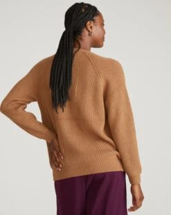 Better-Than-Wool Zip Cardigan - Classic Camel Itch-Free Sweater -UNIVERSAL STANDARD USSW2019 211 Vicki Better Than Wool Zip Cardigan Camel 003 148