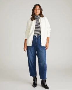 Better-Than-Wool Cream Zip Cardigan - Soft Itch-Free Sweater 10 Better-Than-Wool Cream Zip Cardigan - Soft Itch-Free Sweater -UNIVERSAL STANDARD USSW2019 452 Vicki Better Than Wool Zip Cardigan Cream 001 022