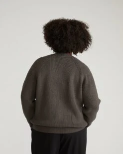 Graphite Zip Cardigan - Premium Better-Than-Wool Men's Sweater -UNIVERSAL STANDARD USSW2019 733 Vicki Better Than Wool Zip Cardigan Graphite 003 024