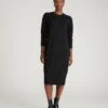 Savvy Fine Knit Everyday Sweater Dress - Black 1 Savvy Fine Knit Everyday Sweater Dress - Black -UNIVERSAL STANDARD USSW2035 001 Eco Everyday Sweater Dress Black 001 180