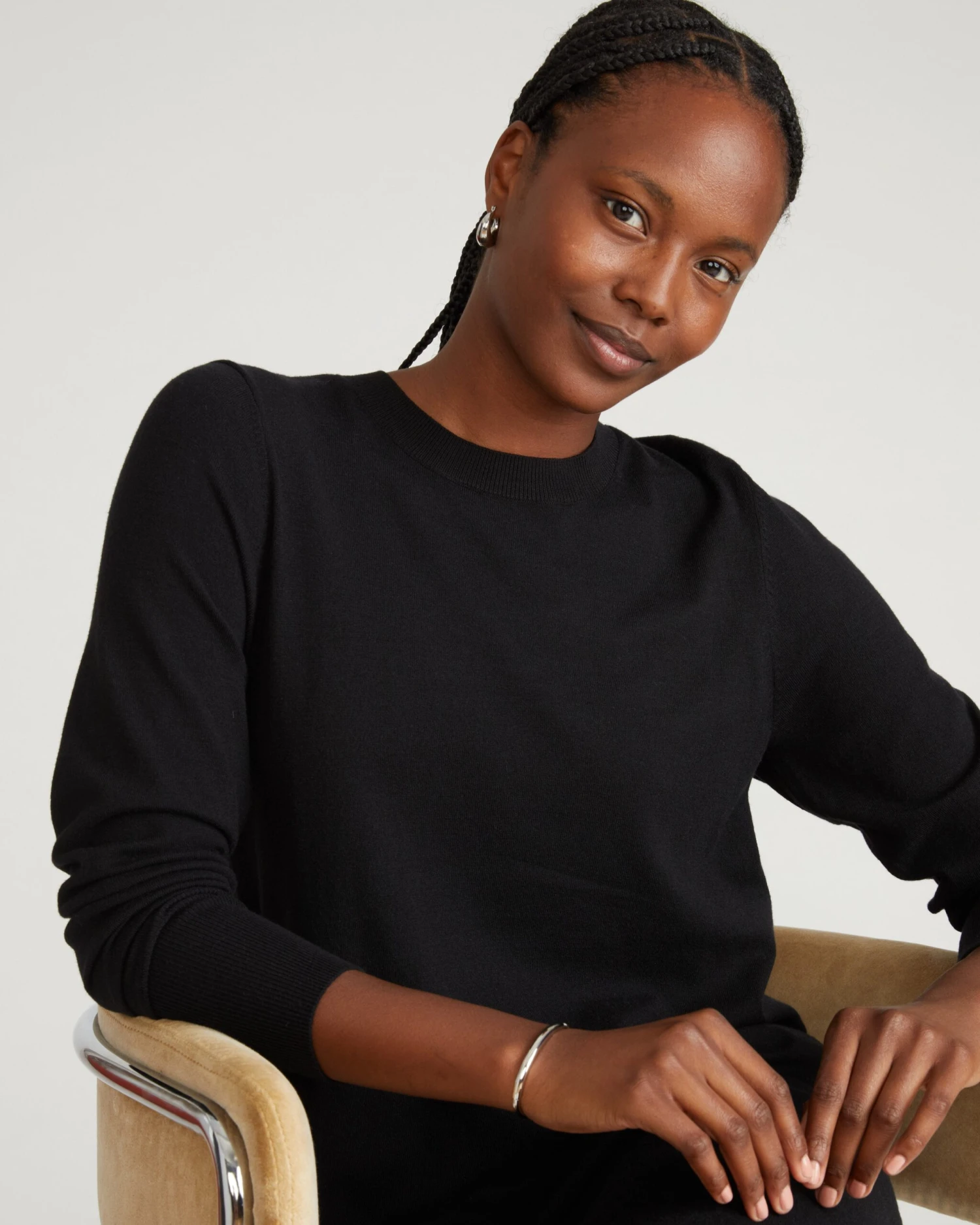 Savvy Fine Knit Everyday Sweater Dress - Black 4 Savvy Fine Knit Everyday Sweater Dress - Black - Image 2