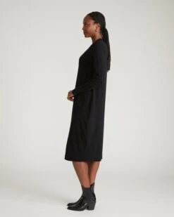 Savvy Fine Knit Everyday Sweater Dress - Black 8 Savvy Fine Knit Everyday Sweater Dress - Black -UNIVERSAL STANDARD USSW2035 001 Eco Everyday Sweater Dress Black 002 185